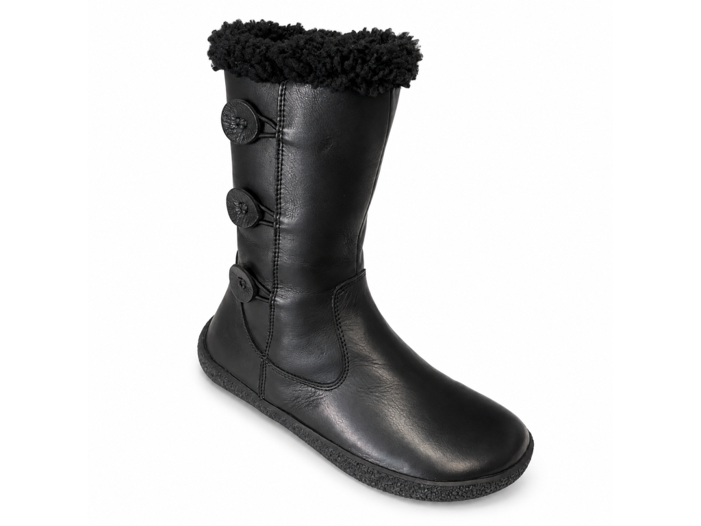 Dámské zimní kožené barefoot polokozačky Wild