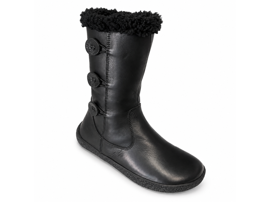 Dámské zimní kožené barefoot polokozačky Wild