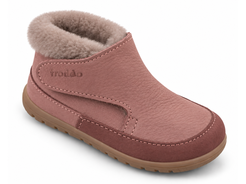 Dívčí zimní Barefoot capáčky Froddo G1160004-5 Dark Pink