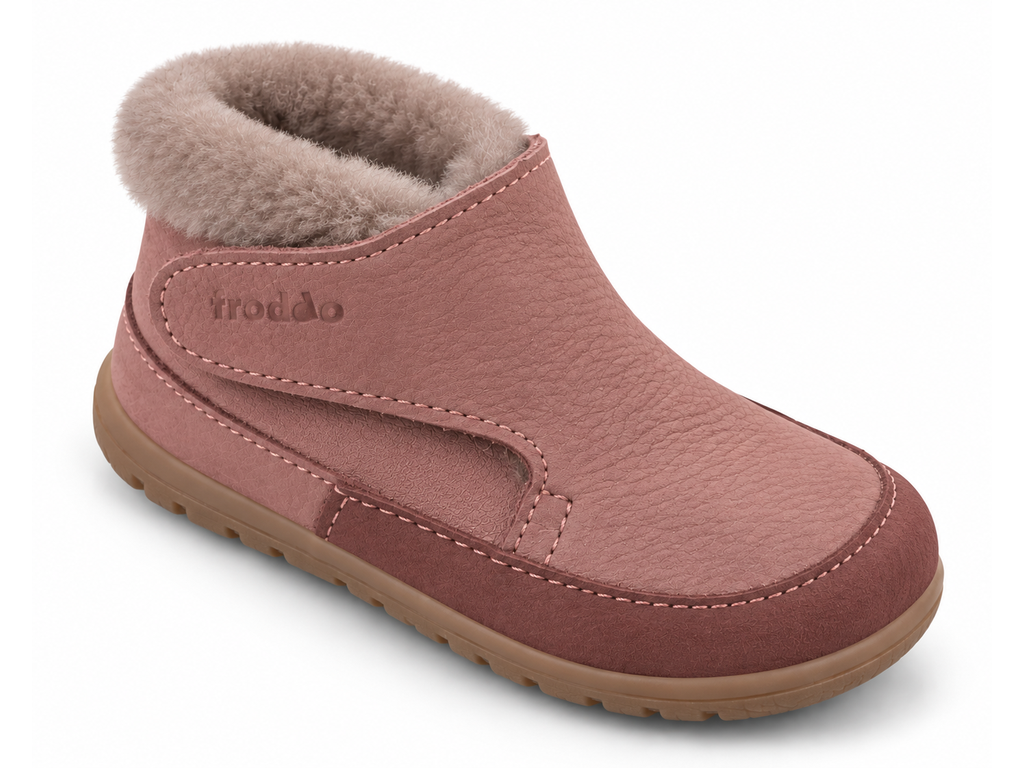 Dívčí zimní Barefoot capáčky Froddo G1160004-5 Dark Pink