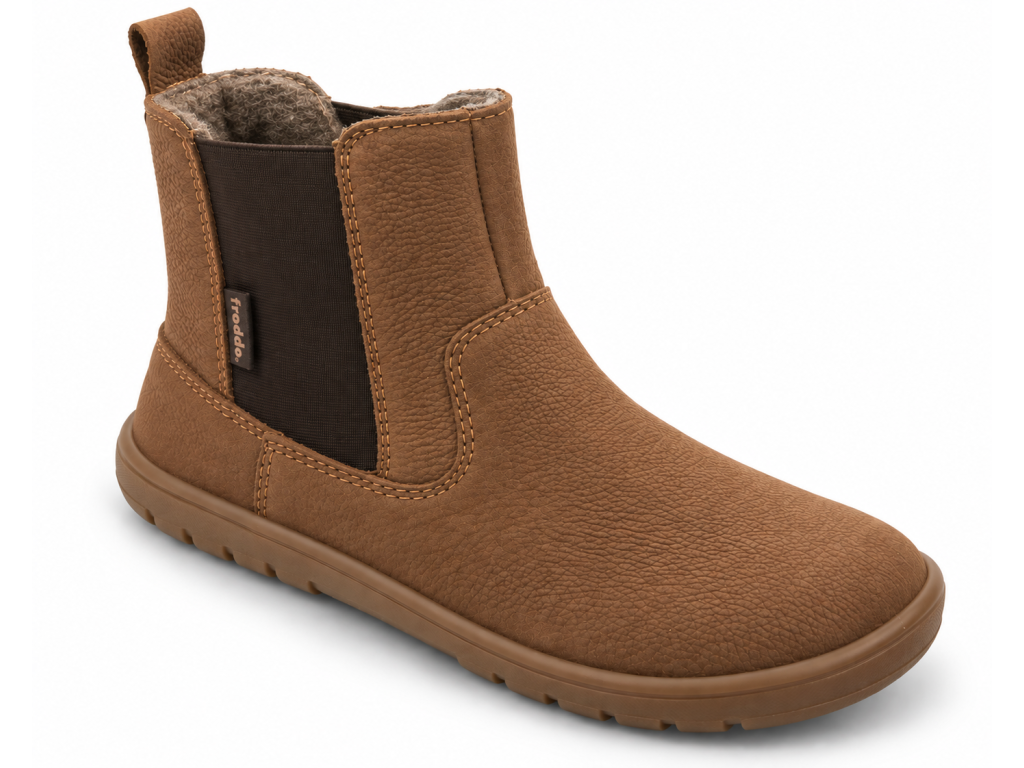 Dámské zimní barefoot boty Froddo G3160261-3 Cognac