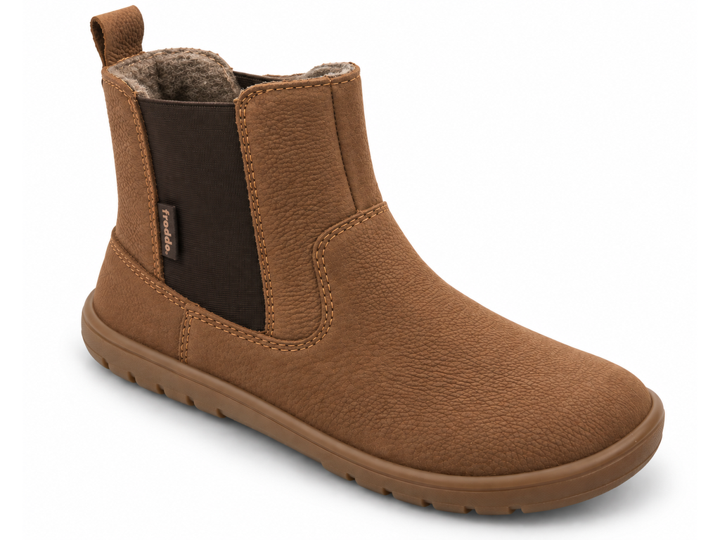 Dámské zimní barefoot boty Froddo G3160261-3 Cognac